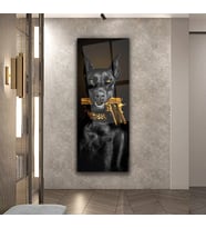 Köpek Tasmalı Cam Tablo
