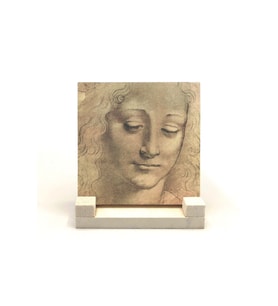 Baş Etüdü (Leonardo Da Vinci) Baskılı Taş Masaüstlük 10X10