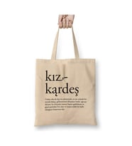Kız Kardeş Kişi Sevdiği ile Beraberdir Beyaz Bez Çanta Uzun Saplı Alışveriş Çantası Plaj Çantası
