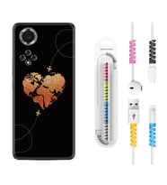 Huawei Nova Y70 Y90 Nova 9 SE  Kılıf Kablo Koruma Spiral Silikon Plane Heart 1721