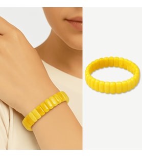 Çubuk Kesim Hardal Rengi Beyrut Kehribar Kadın Rolex Bileklik