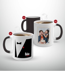 BK Gift Kişiye Özel Babalar Günü Hediyesi Fotoğraflı Sihirli Kupa Bardak-13 (Beyaz)