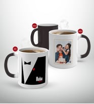 BK Gift Kişiye Özel Babalar Günü Hediyesi Fotoğraflı Sihirli Kupa Bardak-13 (Beyaz)