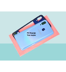 Tkgz - Samsung Galaxy A40 A 405 FULL KASA Arka Kapak Batarya Kapağı - MAVİ
