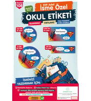 Okul Etiketi Süpermen Temalı Kalem Defter Etiketi Özel İsim Yazılabilen Etiket Seti - İsim Etiketi-T1021-OE108