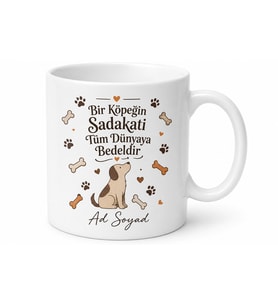Kemik Şekli Temalı Köpek Sever Baskılı Kupa Bardak Hediye