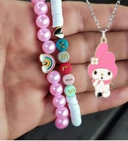 Kişiye Özel isimli bileklik seti ve My Melody Kız Çocuk Kolye