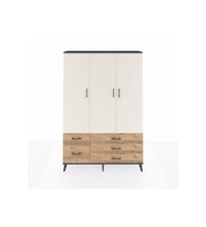 Arges Dolap 5 Raflı 5 Çekmeceli Tek Askılı 132x30x195 Antrasit-Aytaşı/Çam