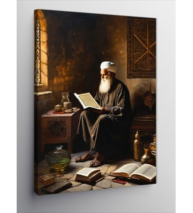 Kanvas Tablo Kur'An Okuyan Yaşlı Adam