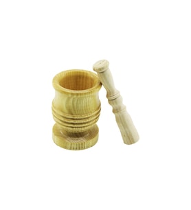 BÜYÜK BOY LÜX AHŞAP HAVAN SARIMSAK DÖVECEK Ç: 8.3CM--D: 7CM--Y: 12CM FİLELİ AMBALAJ