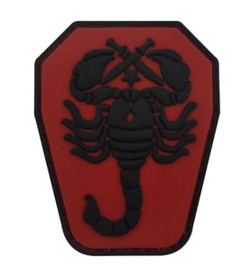 Single Sword Akrep Plastik Patch - Peç Küçük Boy 4Cm X 5,5Cm KIRMIZI