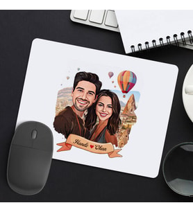 Sevgiliye Hediye Kişiye Özel Peri Bacaları ve Aşkımız Karikatürlü Mousepad