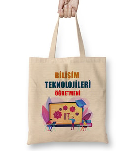 Bilişim Teknolojileri Öğretmeni Bez Çanta Uzun Saplı
