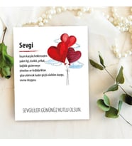 Takı Kartı - 14 Şubat Sevgililer Günü Tasarım - Şans Bilekliği, Anahtalık, Toka, Takı, İnci Küpe Kartı
