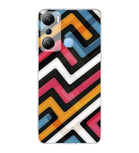 PrintiFy İnfinix Hot 20i Uyumlu Kamera Korumalı Labirent Grafiti Tasarımlı Şeffaf Silikon Kılıf