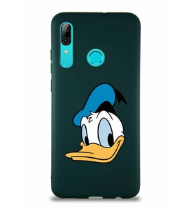 Huawei P Smart 2019 Soft Premier Kapak Donald Duck-B Tasarımlı Silikon Kılıf - Yeşil (Şeffaf)