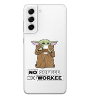 Samsung Galaxy S22 Uyumlu Yoda Coffee Tasarımlı Şeffaf Telefon Kılıfı