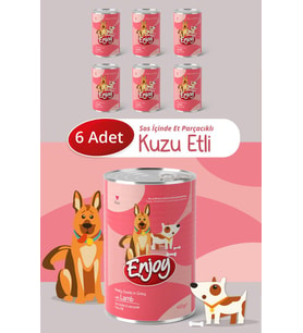 Enjoy Kuzu Etli Köpek Konservesi Sos İçinde Et Parçacıklı 400 Gr x6