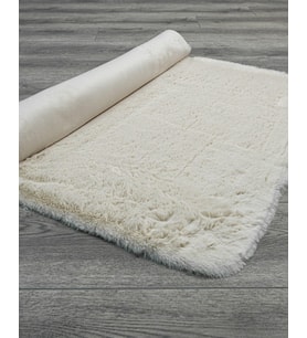 Krem Halı Modern Düz Stil Toz Vermez Salon Halısı Yumuşak Polyester Dokuma Çocuk