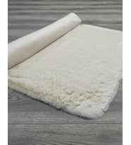 Krem Halı Modern Düz Stil Toz Vermez Salon Halısı Yumuşak Polyester Dokuma Çocuk
