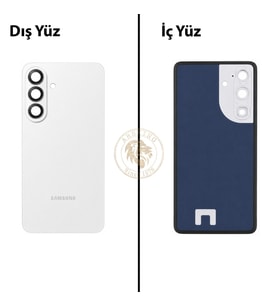 Samsung Galaxy S26 Plus Beyaz Renk Lensli Arka Kapak Arka Cam Batarya Kapağı Pil Kapağı Lazer Kesim Back Cover Galaxy S26 Plus Uyumlu