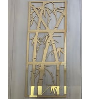 Numa Concept 3'lü Bambu Aynalı Gold Pleksi Tablo