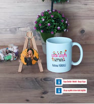 Çocuk Gelişimi Uzmanı Kupa Bardak Beyaz ve Fotoğraflı Ahşap Anahtarlık Hediye (Model 1)