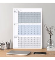 Tarihsiz Üç Aylık Duvar Takvimi, 90 Günlük Plan, Duvar Planlayıcı, Gri Renk - 50x70 cm