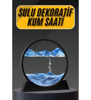 3D Led Işıklı Kum Saati Gece Lambası Hareketli Sulu Kum Saati Dekoratif