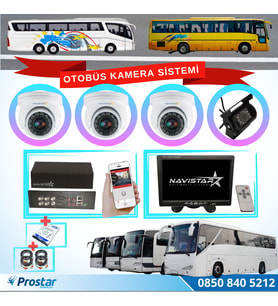 Otobüsler Için Kayıtlı 4 Kameralı 320 Gb Harddiskli Kamera Seti