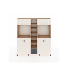 Hyperion Dolap 14 Raflı 2 Çekmeceli 2 Askılı 220x44x243 Çam-Aytaşı/Antrasit