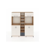 Hyperion Dolap 14 Raflı 2 Çekmeceli 2 Askılı 220x44x243 Çam-Aytaşı/Antrasit