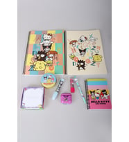 DEKOMUS İLE LİSANSLI HELLO KITTY AND BEST FRIENDS KUROMI,CINNAMOROL,MY MELODY KIRTASİYE SETİ 9 PARÇA