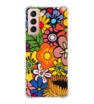 PrintiFy Samsung Galaxy S21 Uyumlu Retro Color 2 Baskılı Şeffaf Köşe Korumalı Antişok Kılıf