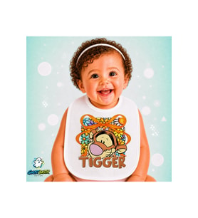 Tigger Keten Bebek Mama Önlüğü – Yumuşak, Emici, Yıkanabilir, Özel Tasarım P195