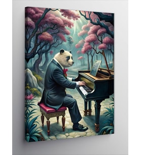 Kanvas Tablo Piyano Çalan Panda