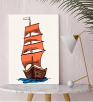 BK Gift Gemi Tasarımlı Kanvas Tablo-3