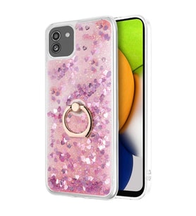 Microsonic Samsung Galaxy A03 Kılıf Glitter Liquid Holder Pembe