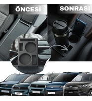 2019-2026 Model Rifter-Berlingo-Combo-Doblo uyumlu Orta Konsol İçin Premium Bardaklık (Siyah)