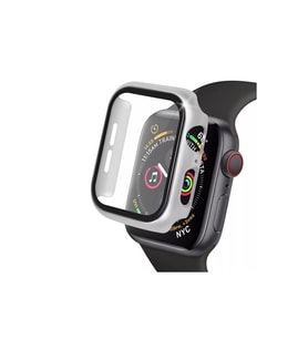 Apple Watch 41mm Camlı Kasa Ekran Koruyucu - Gümüş