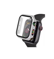 Apple Watch 41mm Camlı Kasa Ekran Koruyucu - Gümüş