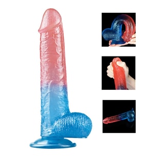 Love Toy Renkli Ultra Yumuşak 23 Cm Jel Dildo