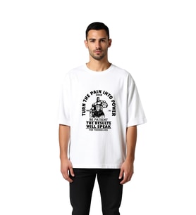 Erkek Oversize Tişört Motivasyon Baskılı Antrenman Temalı Retro Stil Günlük Rahat Kesim Modern Şık