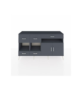 Kronos Konsol 4 Raflı 5 Çekmeceli 2 Kapaklı 176x59x99 Antrasit-Antrasit