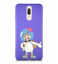 Huawei Mate 10 Lite Soft Premier Kapak Sandy Tasarımlı Silikon Kılıf - Mor (Şeffaf)