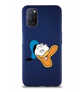 Oppo A92 Soft Premier Kapak Donald Duck-E Tasarımlı Silikon Kılıf - Lacivert (Şeffaf)