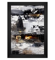 Soyut Şekiller Motifli Kanvas Tablo 50 x 70 cm Siyah Çerçeve