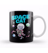 Adorable Space Cat Cute Kitty Astronaut Exploring Kupa Bardak Porselen