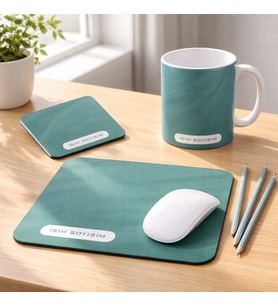 Kişiye Özel Hediye Seti  Kupa Bardak + Mouse Pad + Bardak Altlığı (3’lü Set)