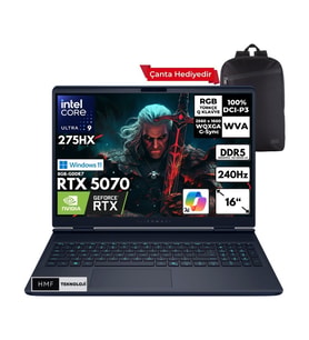 Dell Alienware 16X Aurora Ultra 9-275HX 64-Gbddr5 1 Tbssd RTX5070 (8gb-Gddr7) 16" 2k Wqxga 240Hz Windows 11 Home Taşınabilir Bilgisayar + Hmf Sırt Çantası AC16251-CU932157WHMF2
